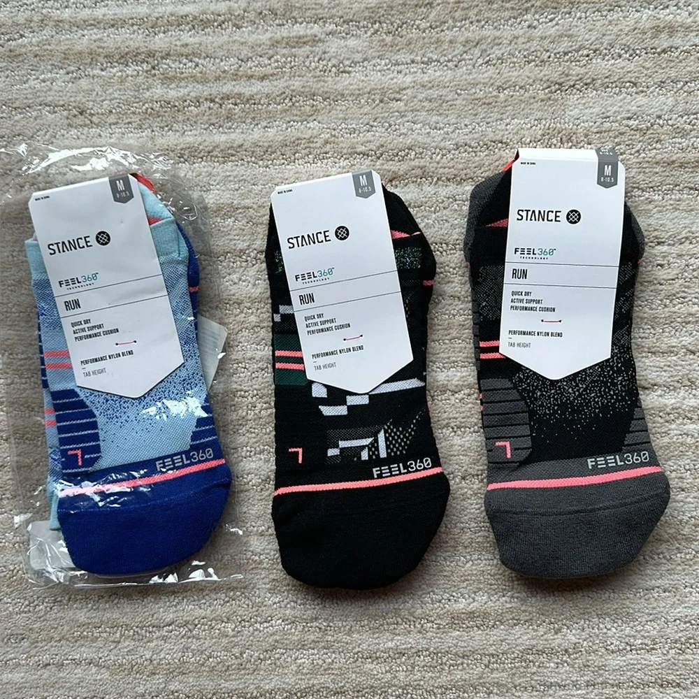 3 Pairs of Stance Socks Feel 360 Run Performance Socks Tab Ankle Height Medium